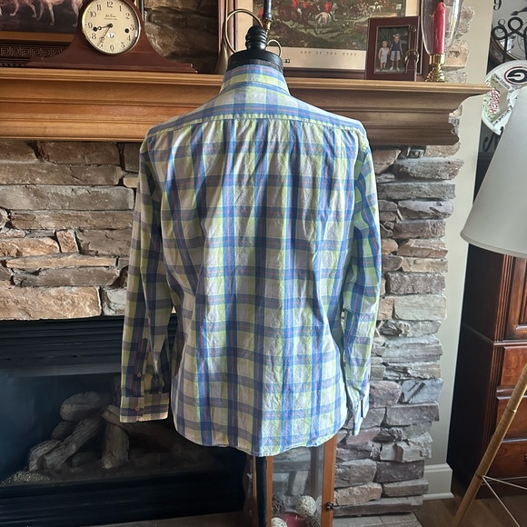 SOUTHERN TIDE 🐟 Men’s Blue, Coral & Yellow ‘SkipJack’ Button Down Shirt - Sz LG - Picture 9 of 12